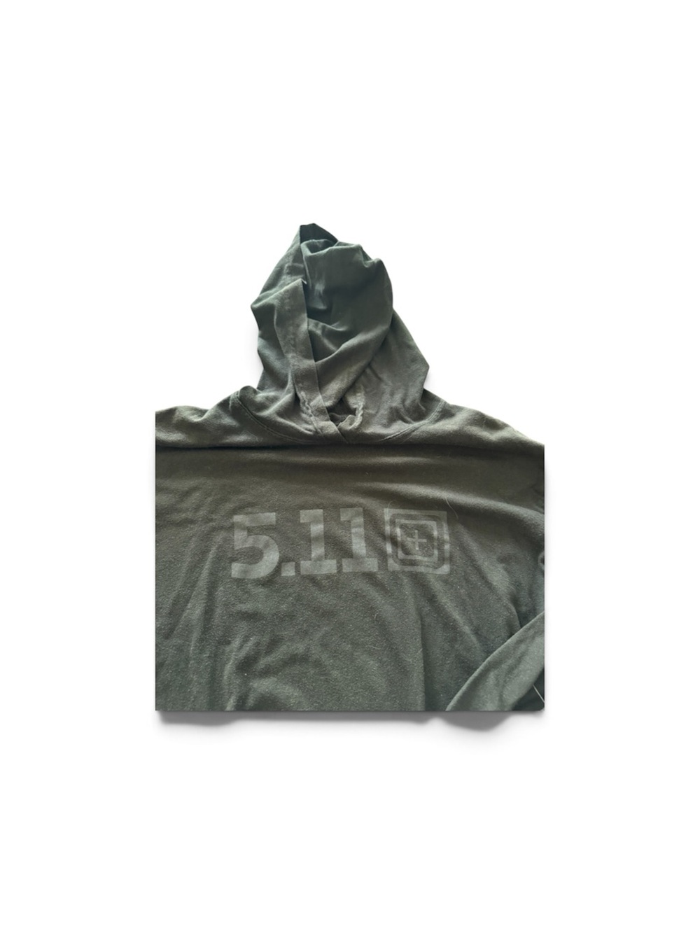 5.11 Tactical Grey Hooded long sleeved T-shirt with Subtle Logo